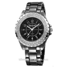 2015 black dial stianless steel band watches men diamonds